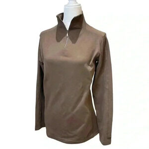 Spyder 1/4 Zip Brown Size 12 Baselayer
